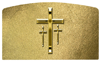 DACRO-517-GD-SH-GD Gold 3 Crosses Shimmer Gold